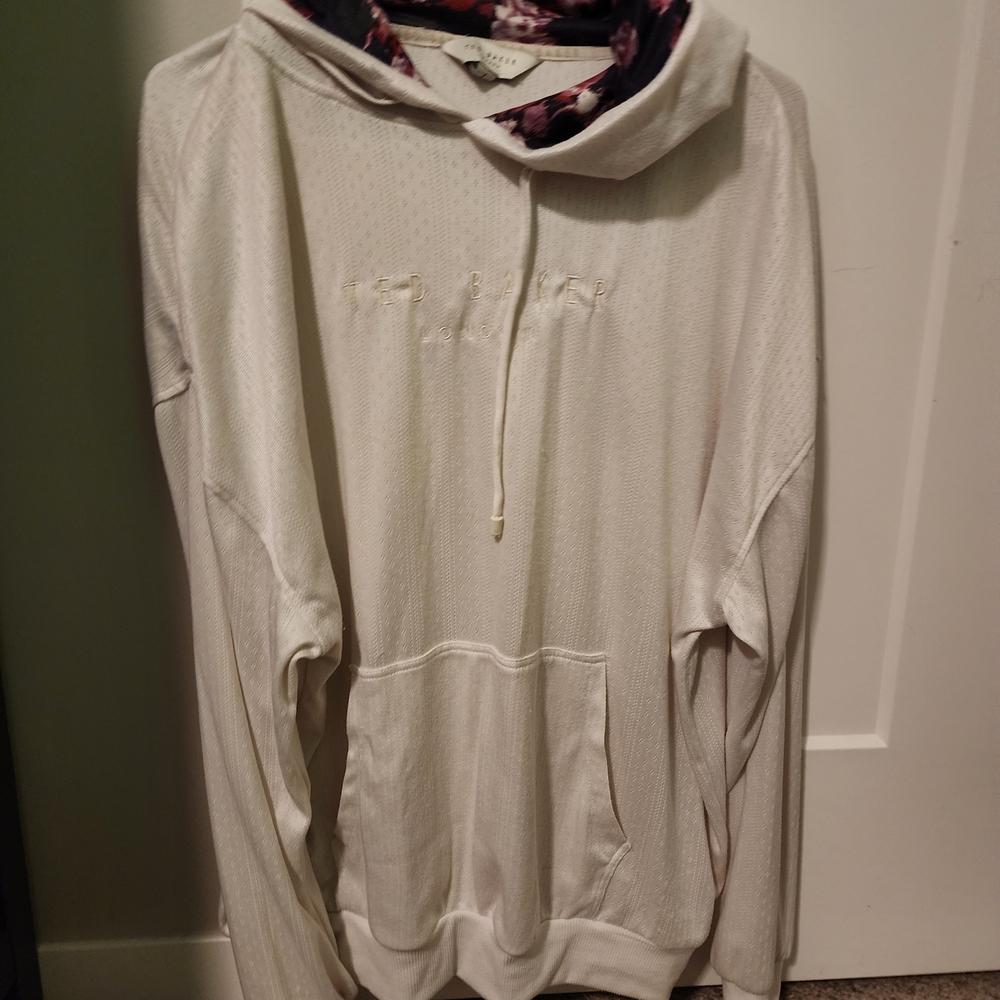 Ted Baker London Hoodie With Floral Print In Hood